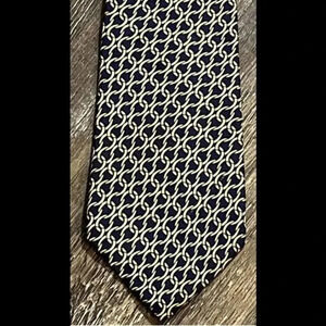 Polo By Ralph Lauren Gold Chain Horseshoe Print Handmade Designer Preppy Tie